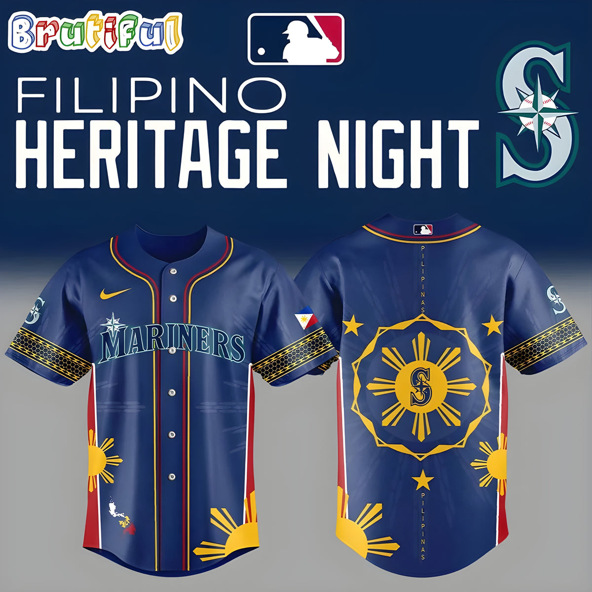 Seattle Mariners Filipino Heritage Night Jersey Shirt