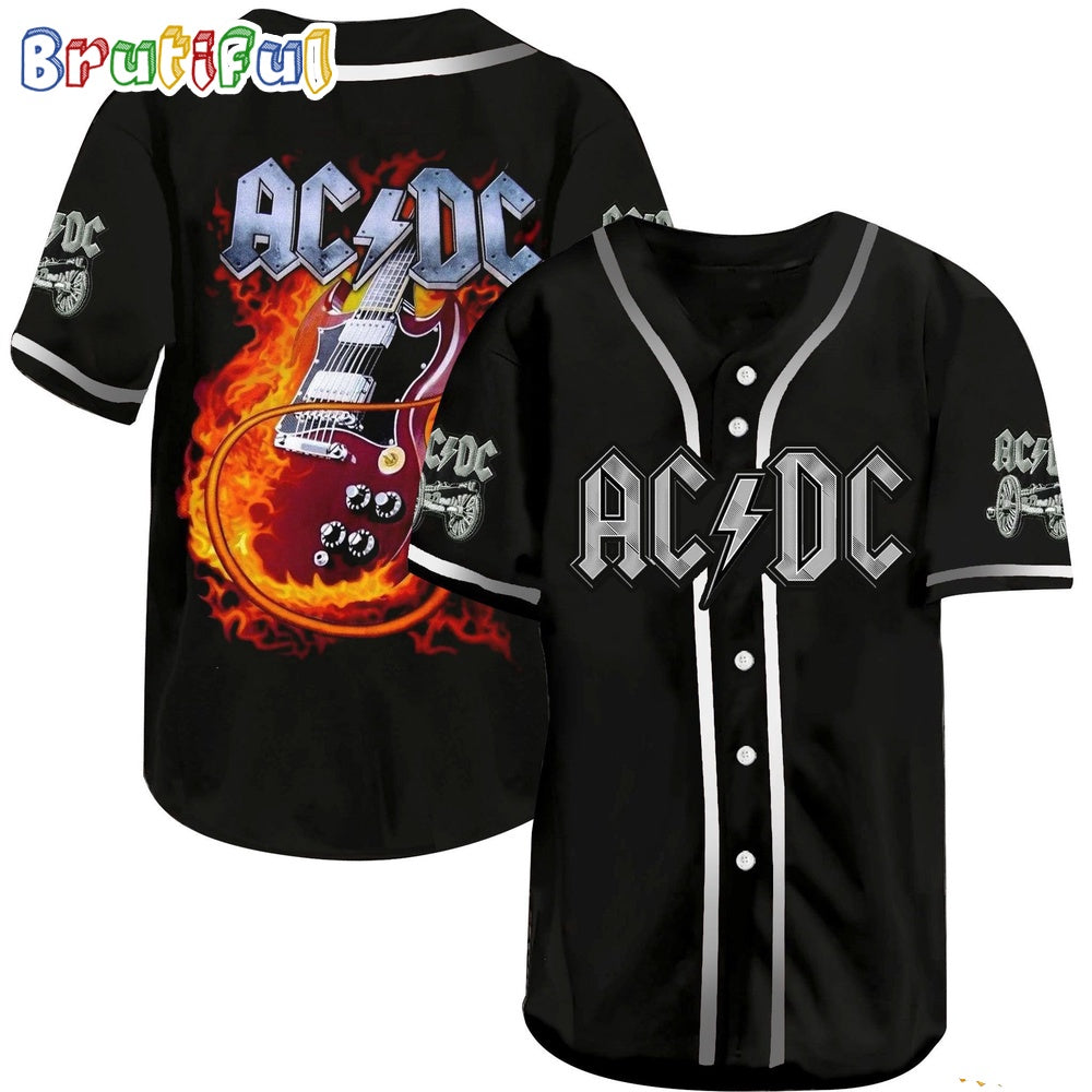 ACDC World Tour Acdc Pwr Up Tour 2024 Jersey Electric Guitar Baseball Jersey Shirt