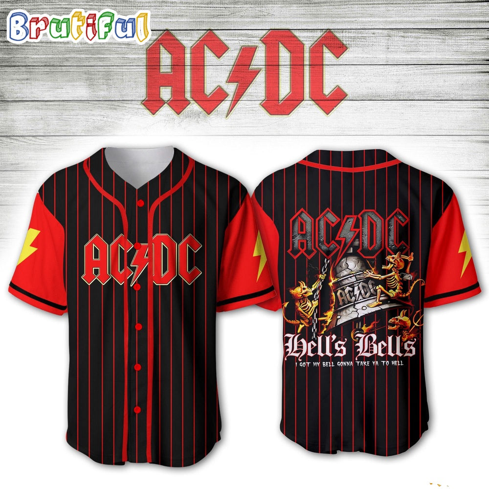 ACDC World Tour Acdc Pwr Up Tour 2024 Jersey Hells Bells Baseball Jerseys