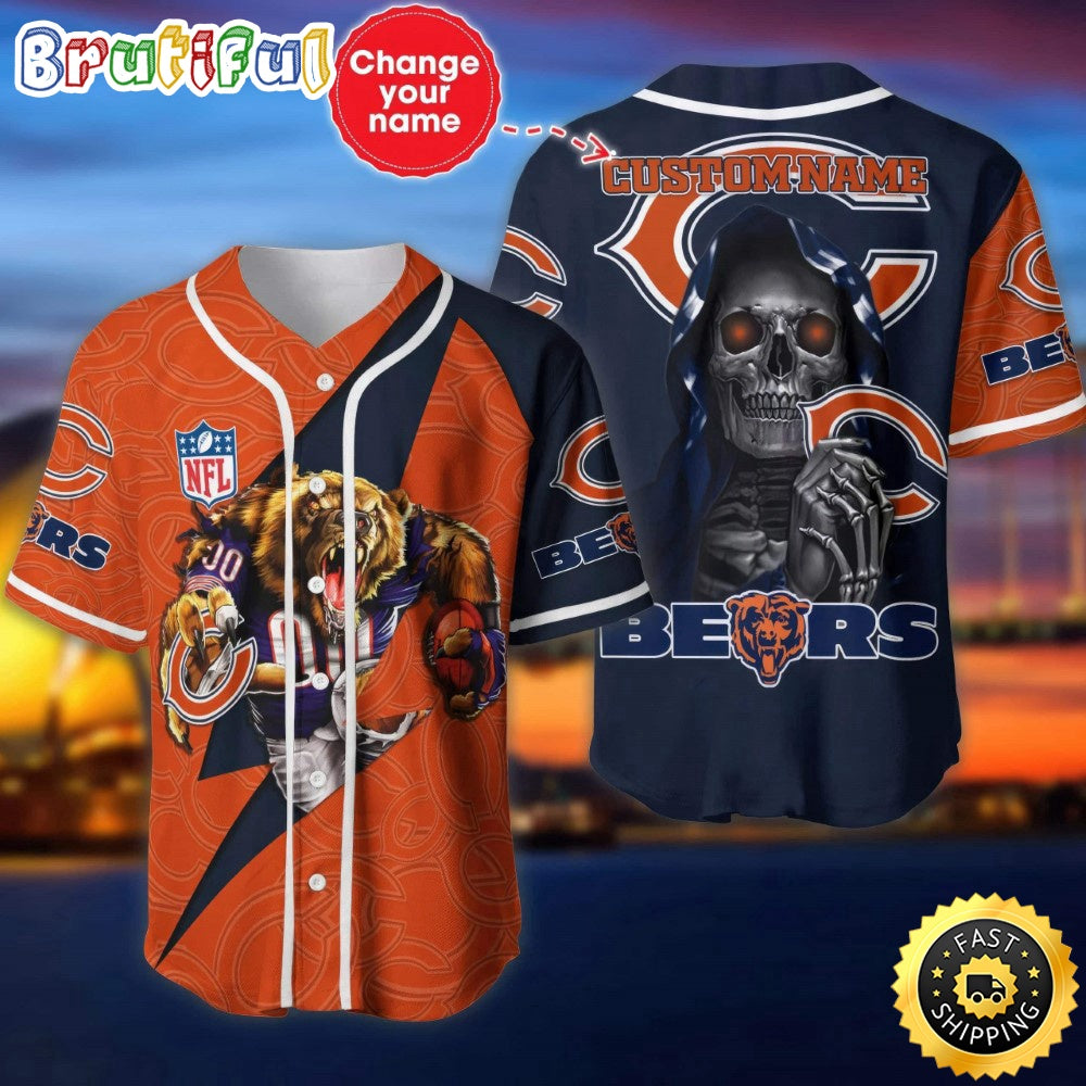 Custom Name NFL Chicago Bears Baseball Jersey The Reaper Shirts