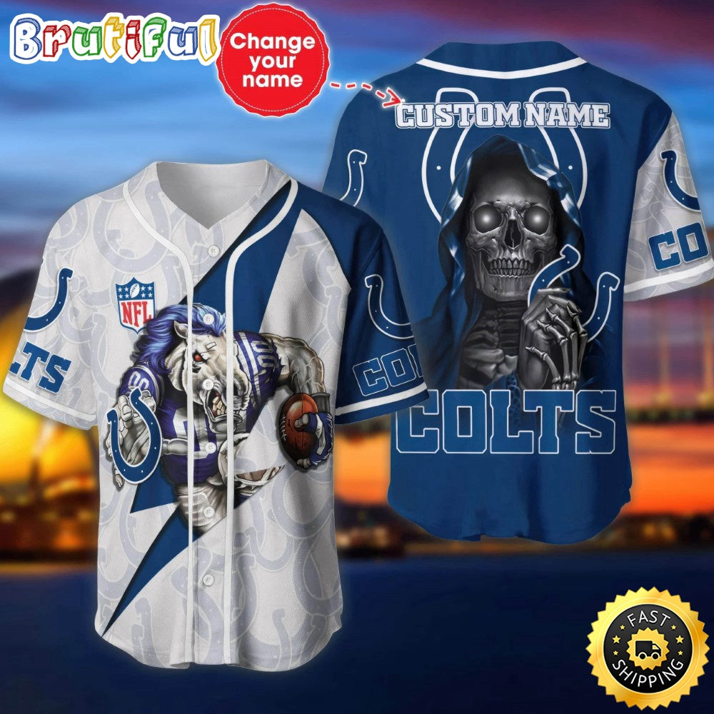 Custom Name NFL Indianapolis Colts Baseball Jersey The Reaper Shirts