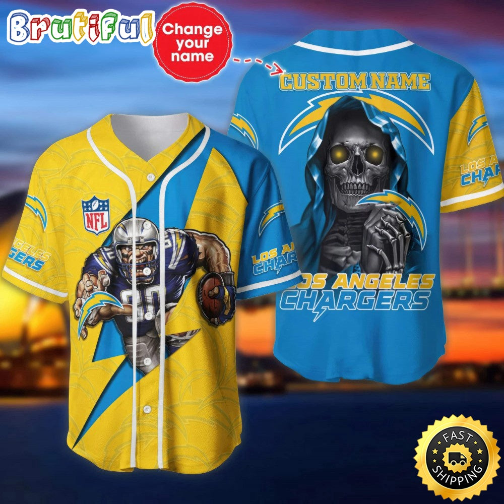 Custom Name NFL Los Angeles Chargers Baseball Jersey The Reaper Shirts