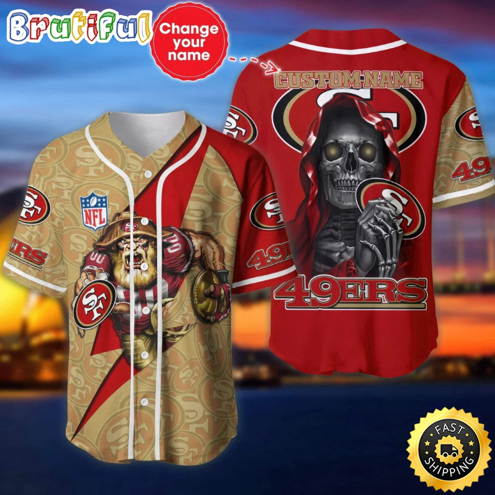 Custom Name NFL San Francisco 49ers Baseball Jersey The Reaper Shirts