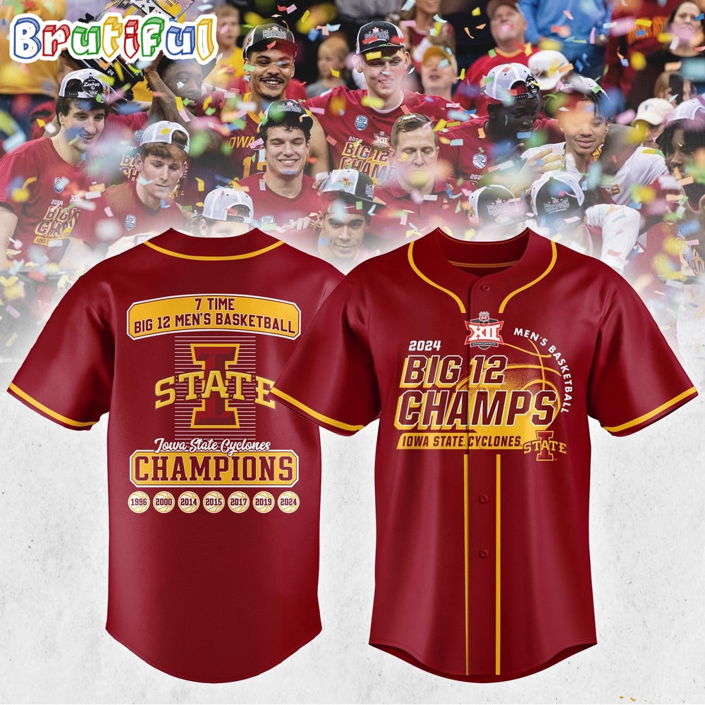 Iowa State Cyclones 2024 Big 12 Men’s Basketball Conference Tournament Champions Jersey Shirt