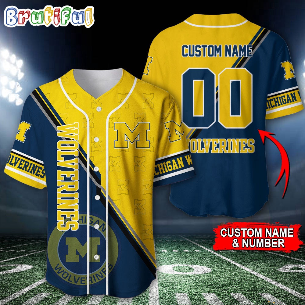 NCAA Michigan Wolverines Baseball Jersey, Custom Sport Jersey Shirt