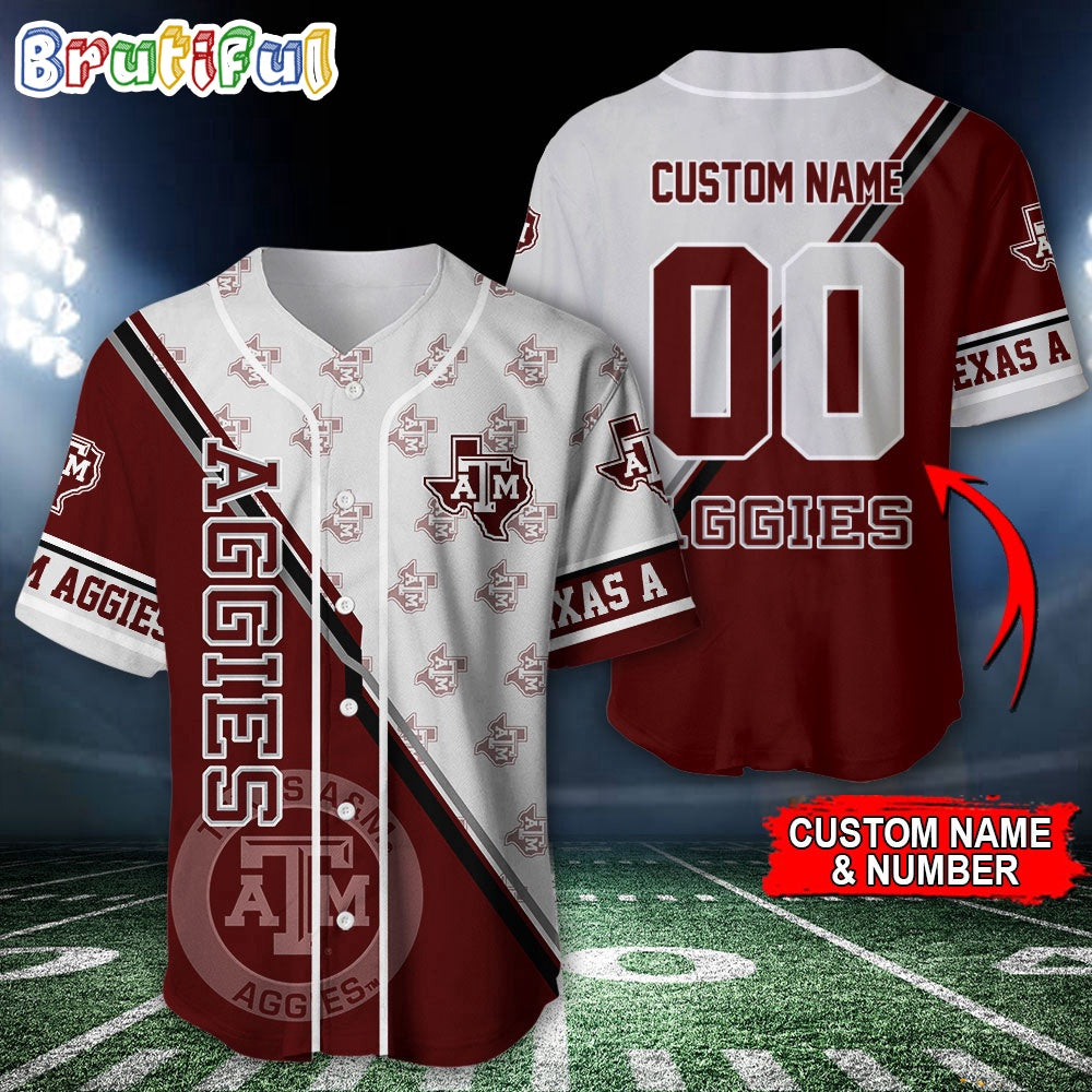 NCAA Texas A&ampM Aggies Baseball Jersey, Custom Sport Jersey Shirt