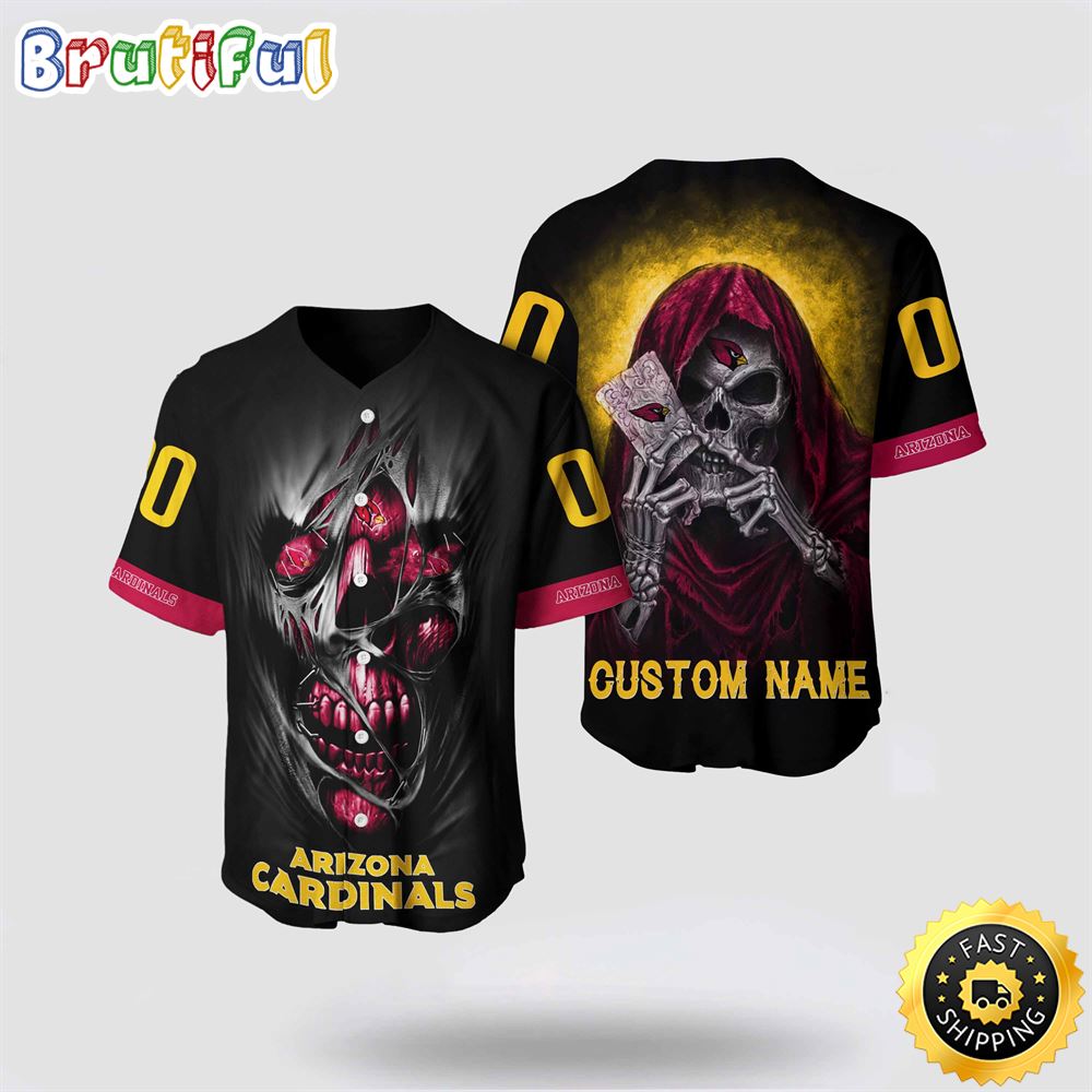 NFL Arizona Cardinals Baseball Jersey 3D Personalized Skull Stay Cozy And Stylish