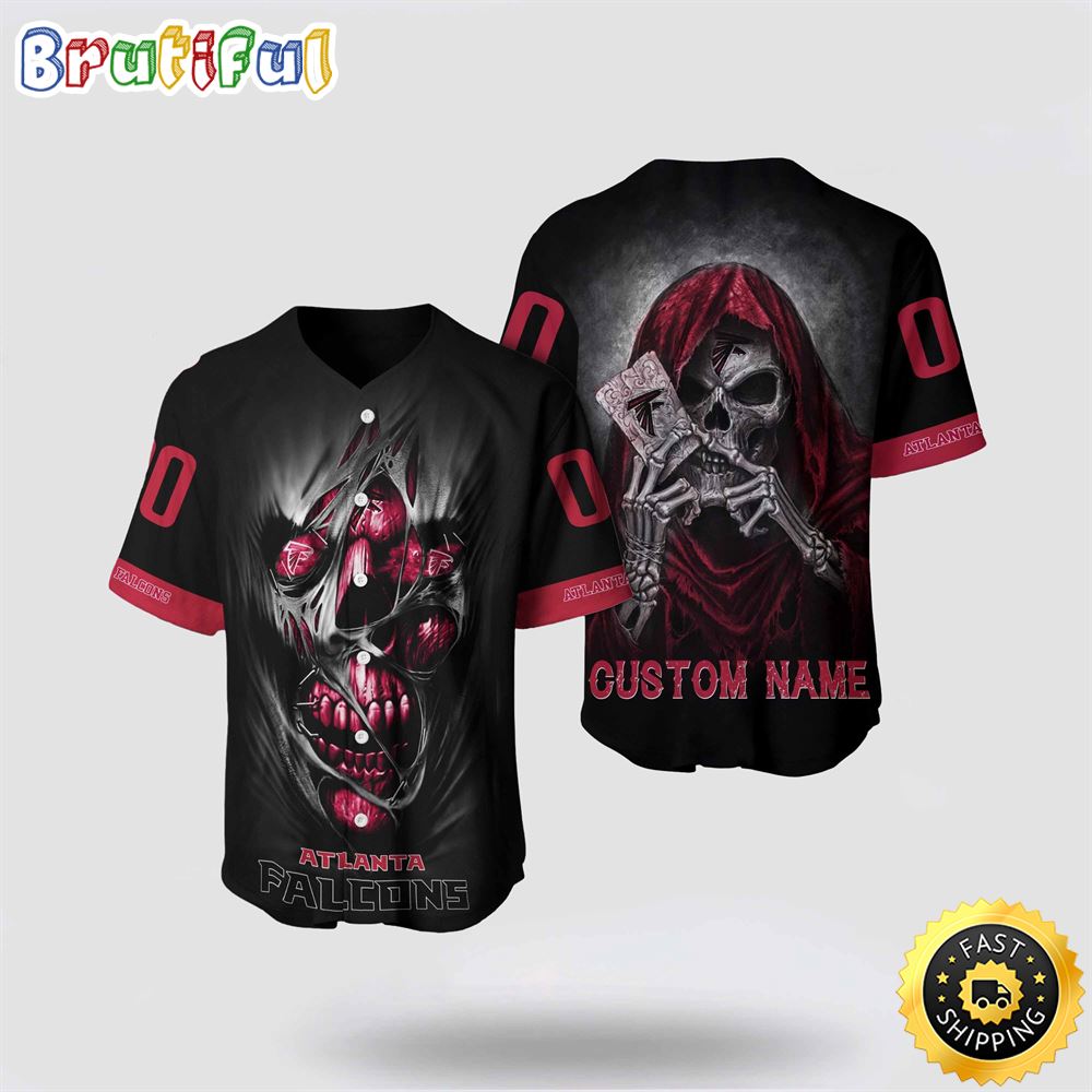 NFL Atlanta Falcons Baseball Jersey 3D Personalized Skull Stay Cozy And Stylish
