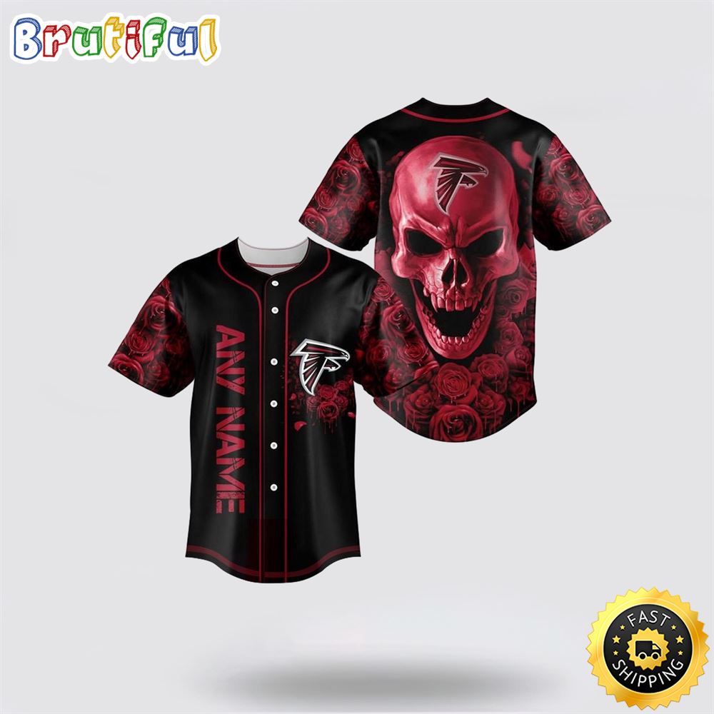 NFL Atlanta Falcons Baseball Jersey 3D Personalized Skull Top Quality Fan Apparel