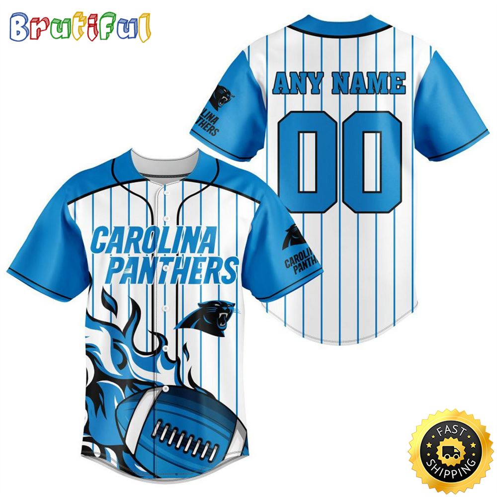 NFL Carolina Panthers Baseball Jersey 3D Personalized Customization Options Available