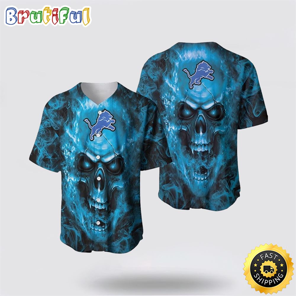 NFL Detroit Lions Baseball Jersey Skull Unleash Your Team Spirit With Trendy Designs
