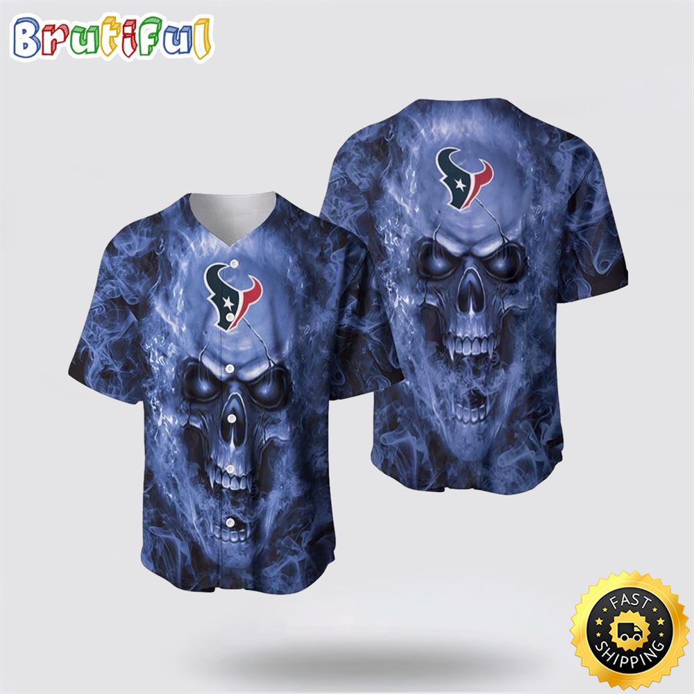 NFL Houston Texans Baseball Jersey Skull Unleash Your Team Spirit With Trendy Designs