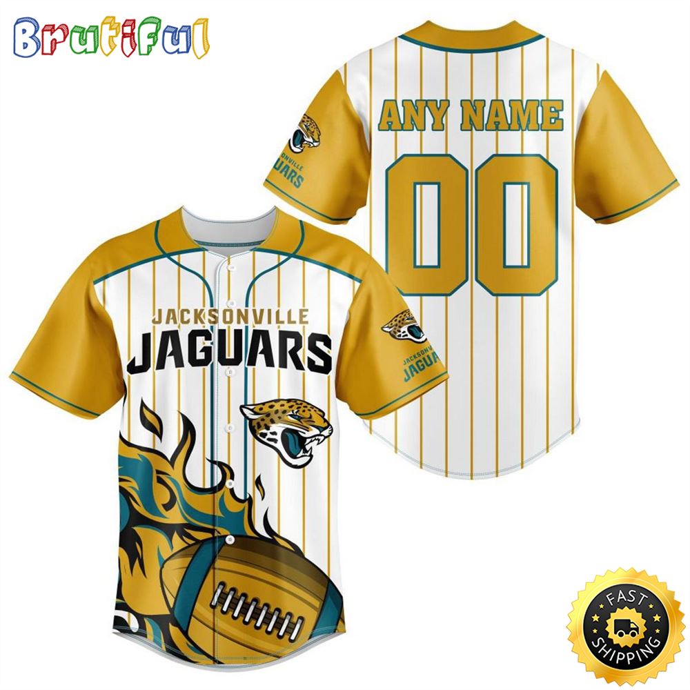 NFL Jacksonville Jaguars Baseball Jersey 3D Personalized Customization Options Available