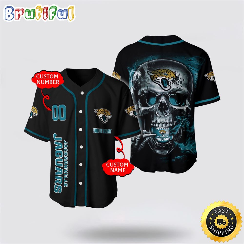 NFL Jacksonville Jaguars Baseball Jersey 3D Personalized Skull Embrace Fashion And Team Spirit