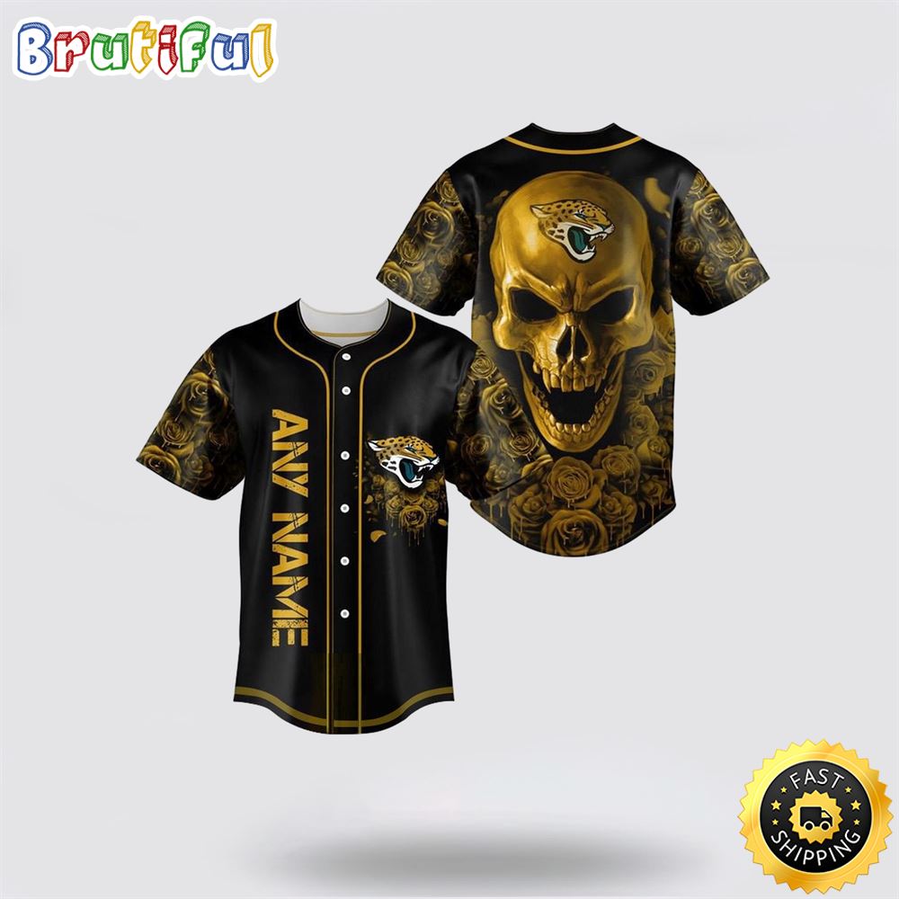 NFL Jacksonville Jaguars Baseball Jersey 3D Personalized Skull Top Quality Fan Apparel