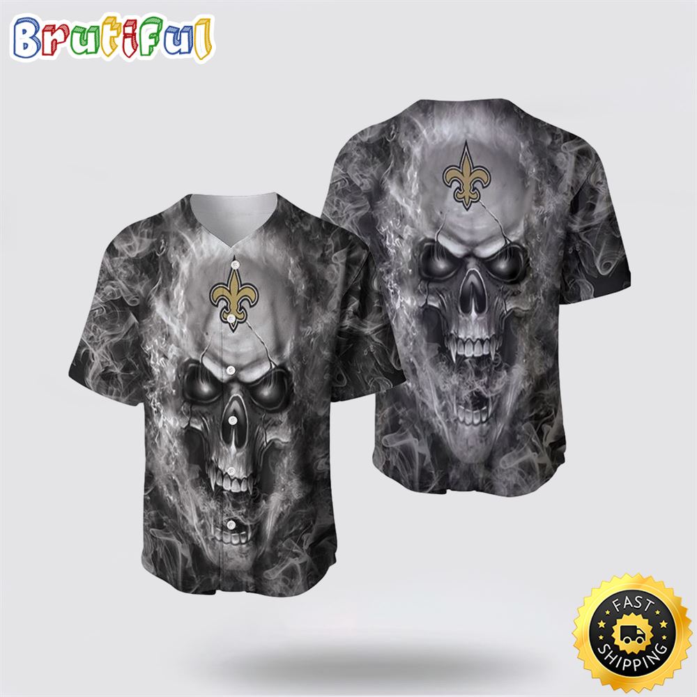 NFL New Orleans Saints Baseball Jersey Skull Unleash Your Team Spirit With Trendy Designs