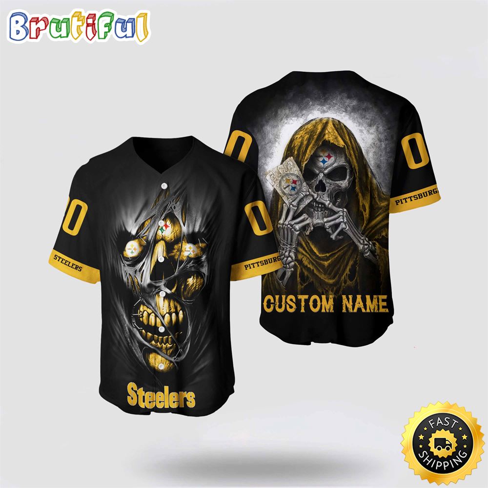 NFL Pittsburgh Steelers Baseball Jersey 3D Personalized Skull Stay Cozy And Stylish