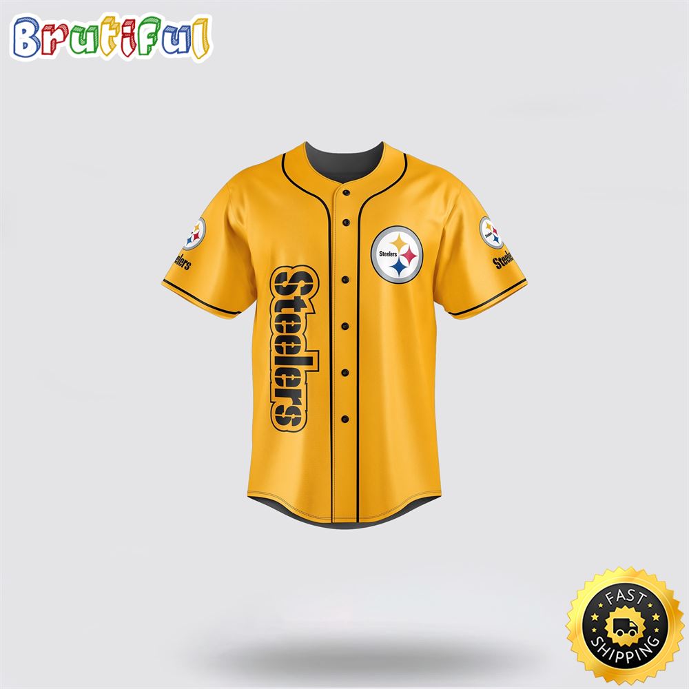NFL Pittsburgh Steelers Baseball Jersey Players American Football Yellow Jersey Shirt