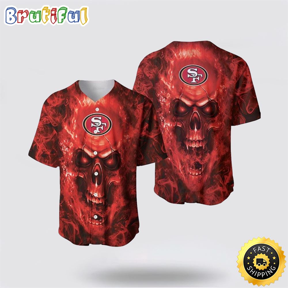 NFL San Francisco 49ers Baseball Jersey Skull Unleash Your Team Spirit With Trendy Designs