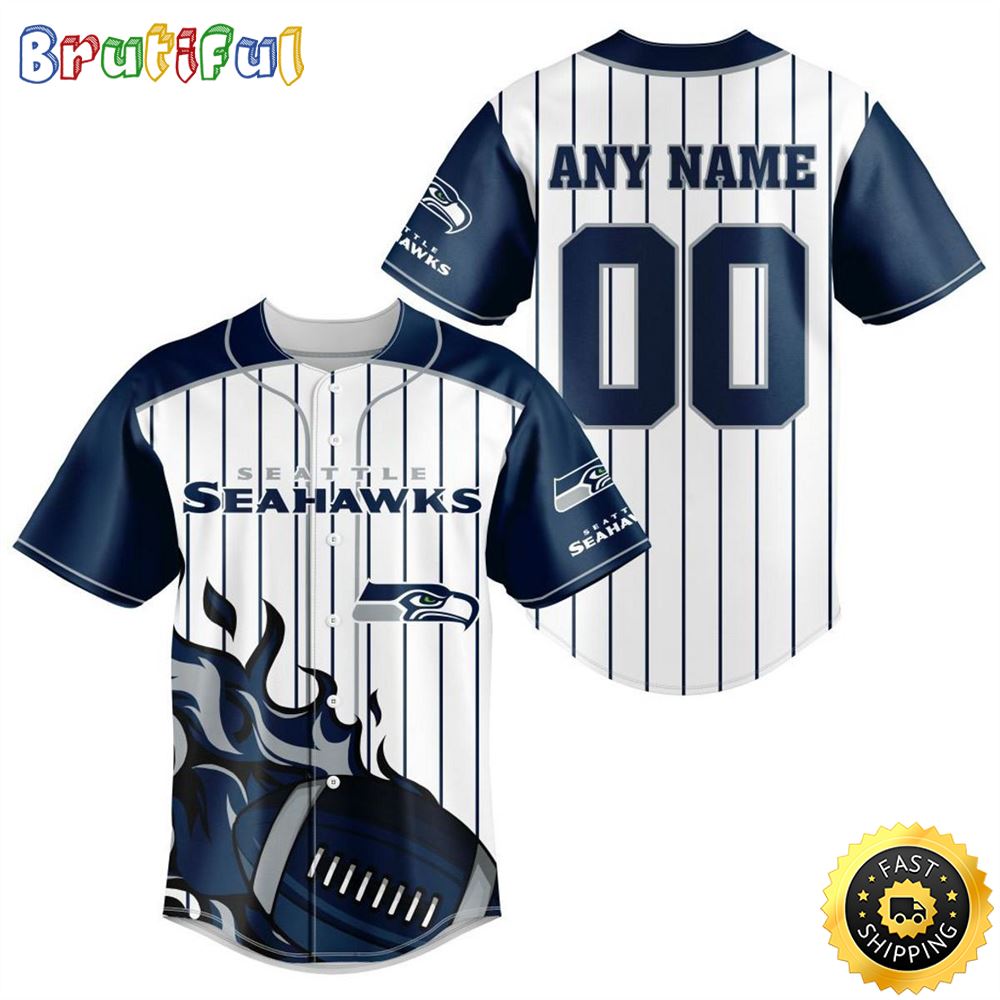 NFL Seattle Seahawks Baseball Jersey 3D Personalized Customization Options Available