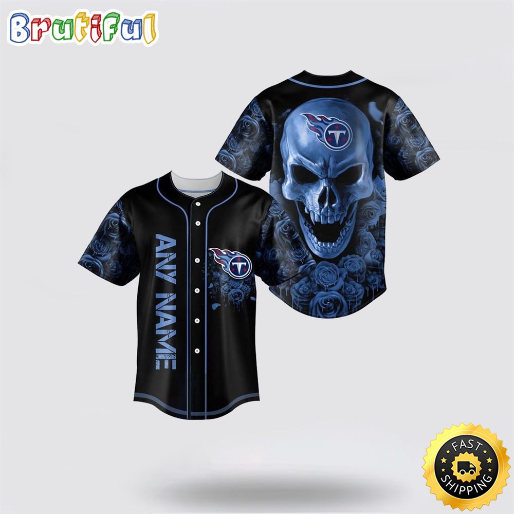 NFL Tennessee Titans Baseball Jersey 3D Personalized Skull Top Quality Fan Apparel