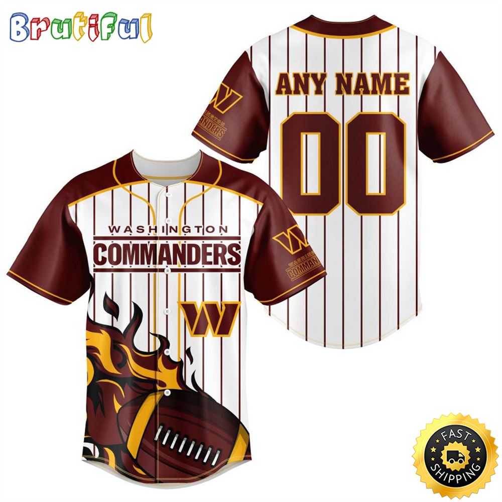 NFL Washington Commanders Baseball Jersey 3D Personalized Customization Options Available