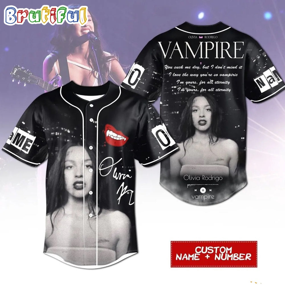 Olivia Rodrigo Guts Tour 2024 Graphics Music Design Baseball Jersey