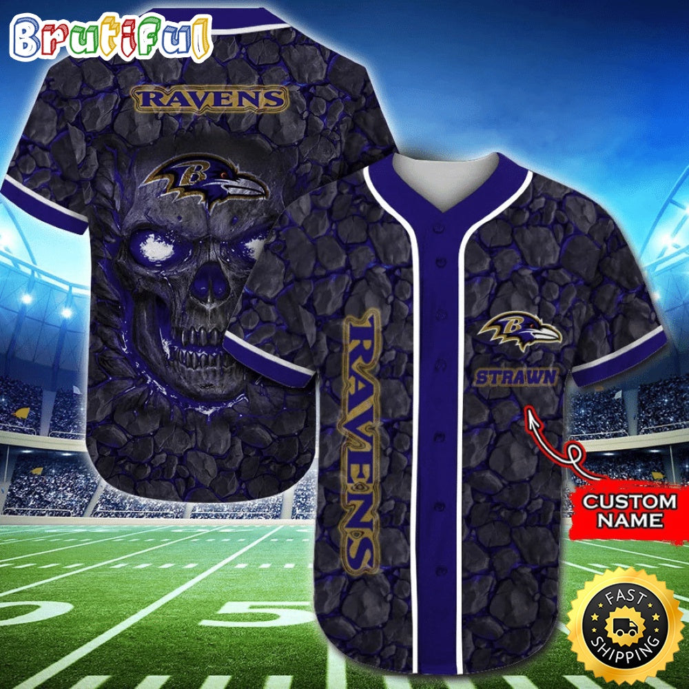 Personalized NFL Baltimore Ravens Baseball Jersey Dynamic Team Shirts