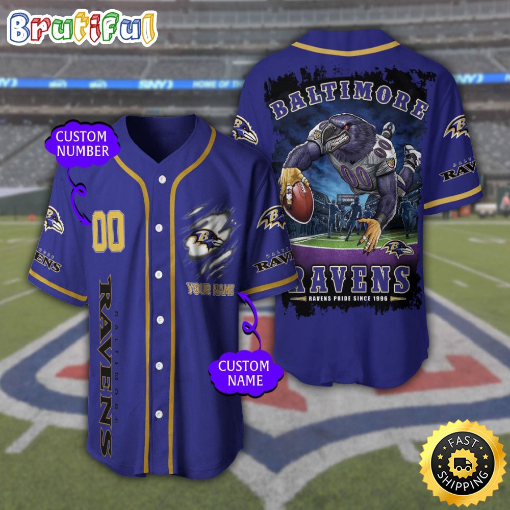 Personalized NFL Baltimore Ravens Baseball Jersey Stylish Baseball Tops
