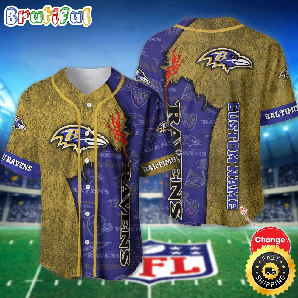 Personalized NFL Baltimore Ravens Baseball Jersey Tradition in Jerseys