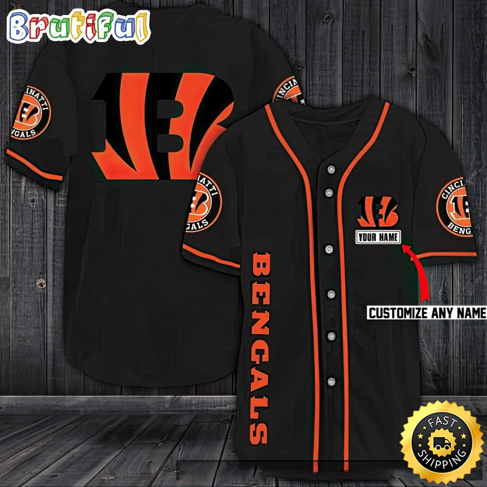 Personalized NFL Cincinnati Bengals Logo Baseball Jersey Shirt