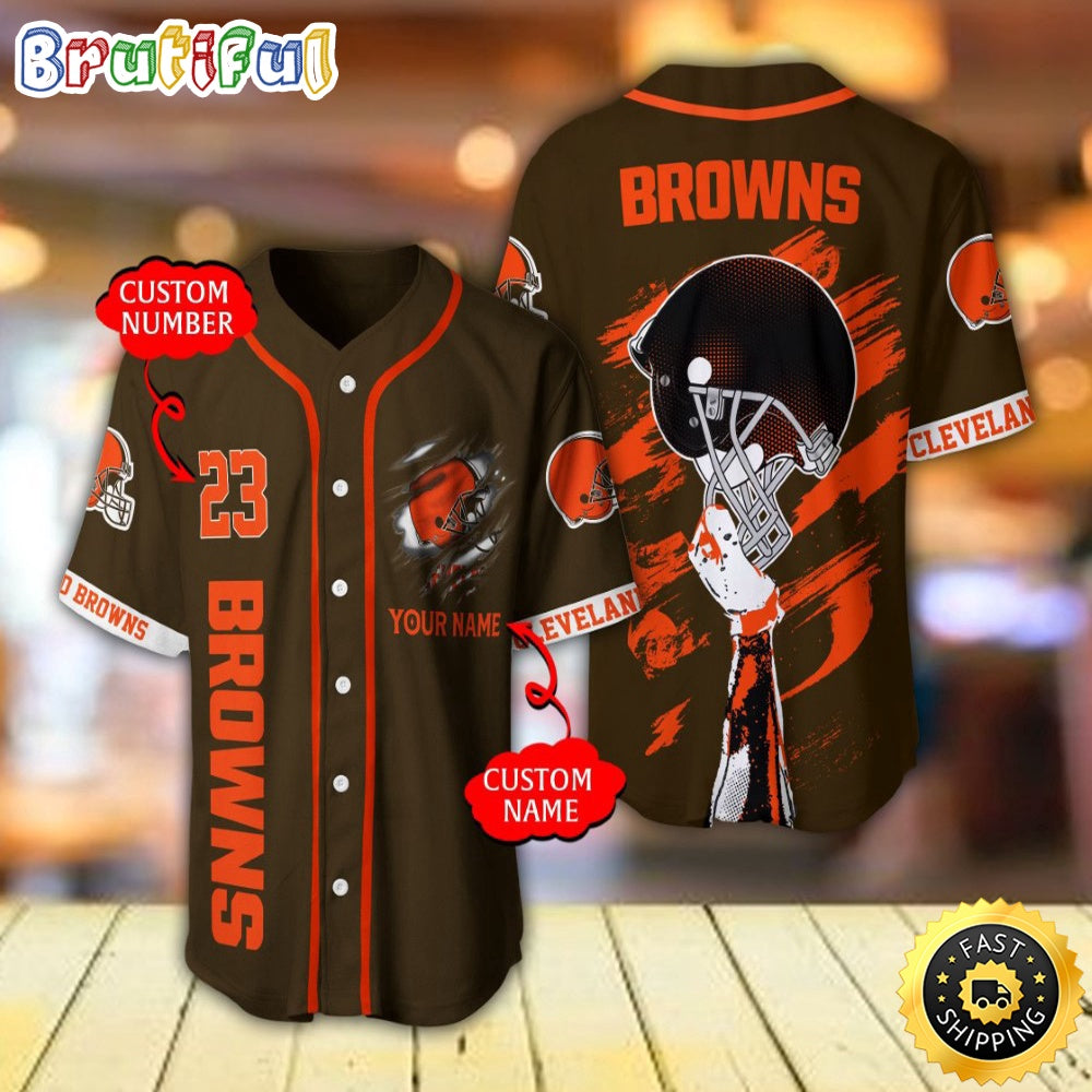 Personalized NFL Cleveland Browns Baseball Jersey For Fans