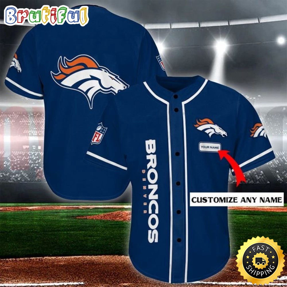 Personalized NFL Denver Broncos Baseball Jersey Sporty Team Jerseys