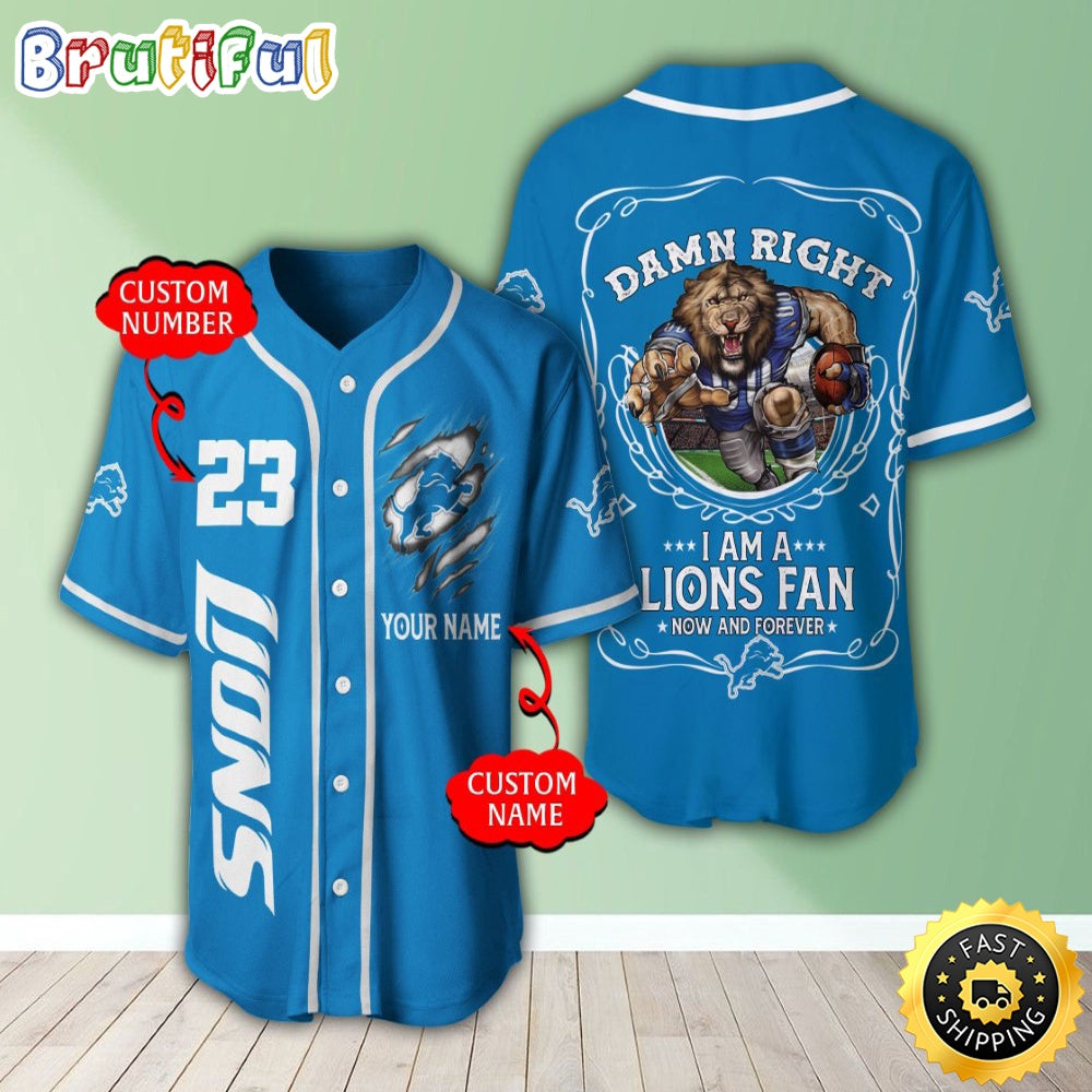 Personalized NFL Detroit Lions Baseball Jersey Fan Favorite Jerseys