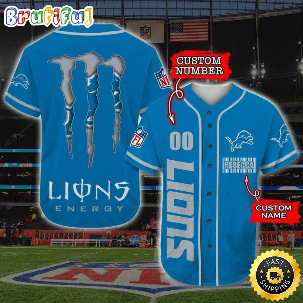 Personalized NFL Detroit Lions Baseball Jersey Sportswear Tops