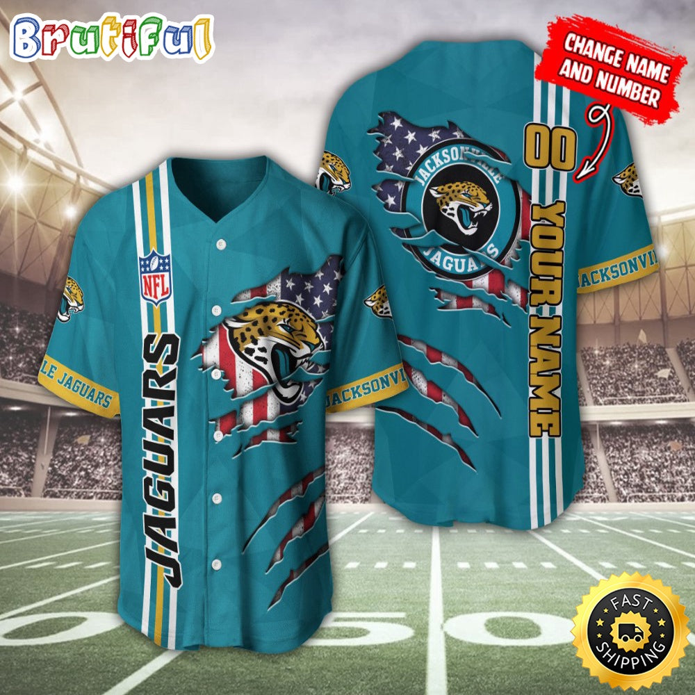 Personalized NFL Jacksonville Jaguars Baseball Jersey America Flag Athletic Style Jerseys