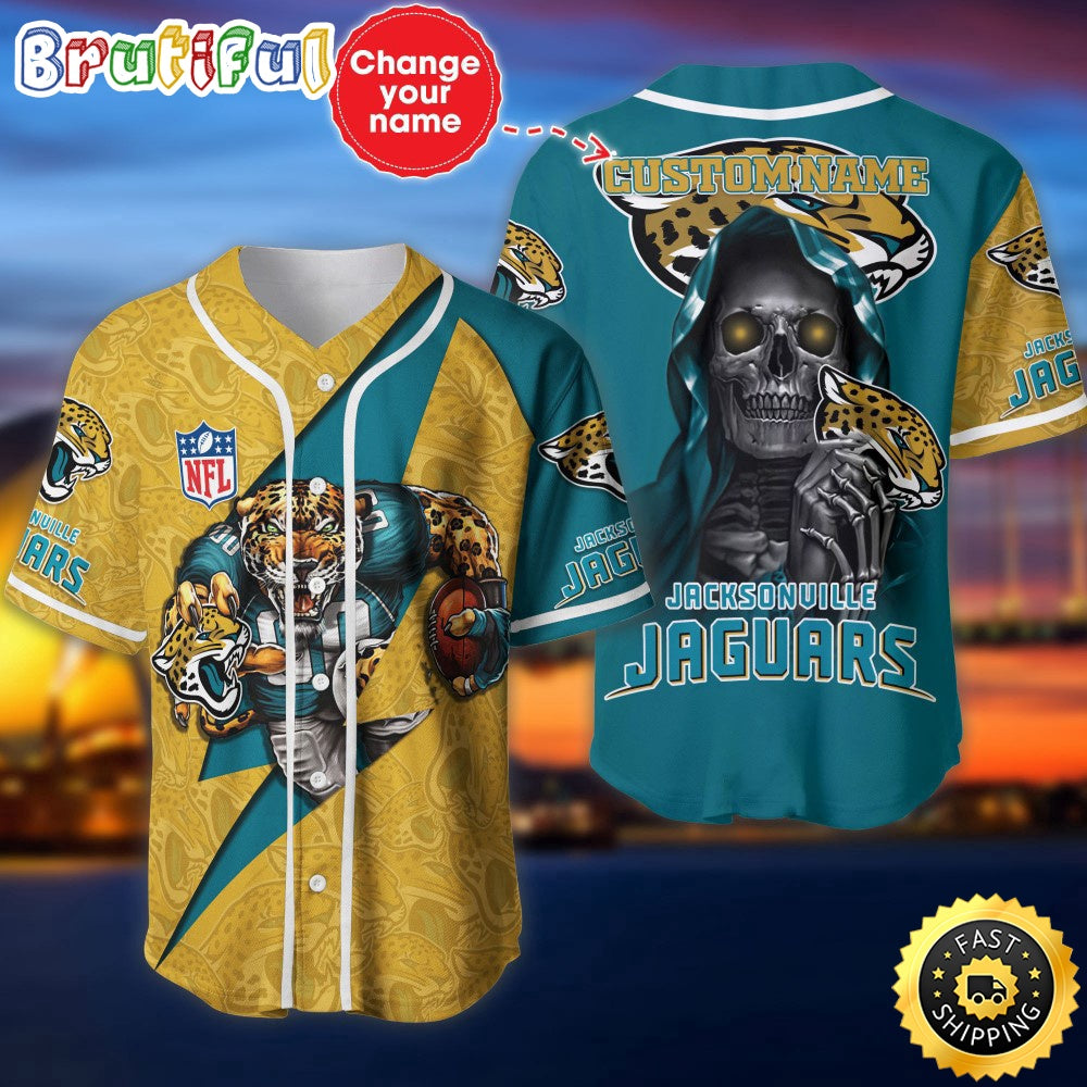 Personalized NFL Jacksonville Jaguars Baseball Jersey Team Spirit Tops