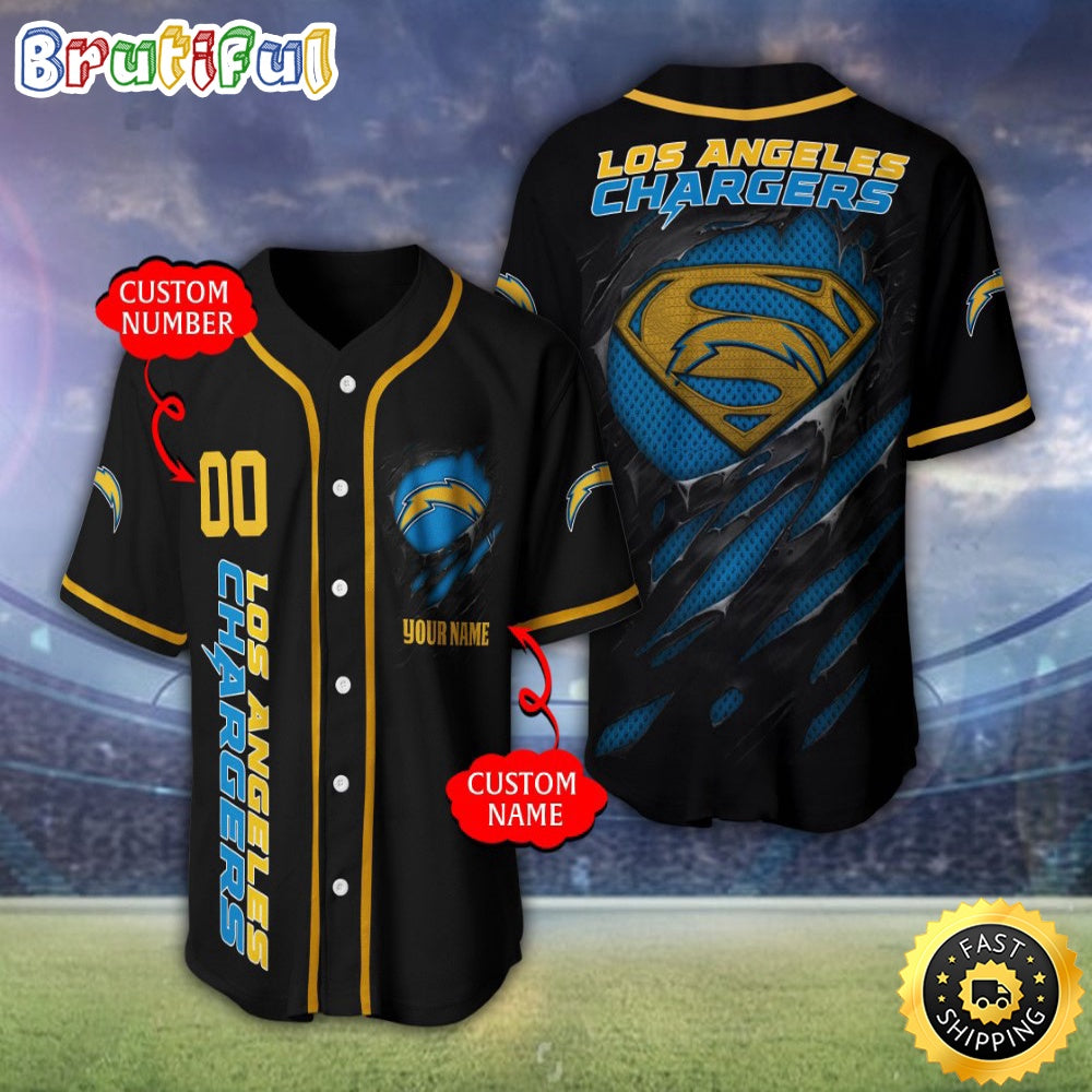 Personalized NFL Los Angeles Chargers Baseball Jersey Athletic Team Shirts