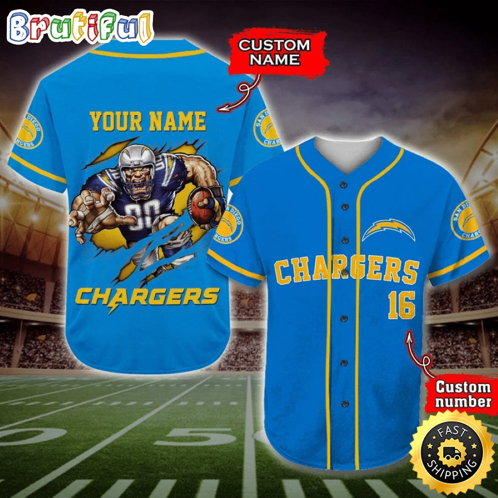 Personalized NFL Los Angeles Chargers Baseball Jersey Dynamic Team Shirts