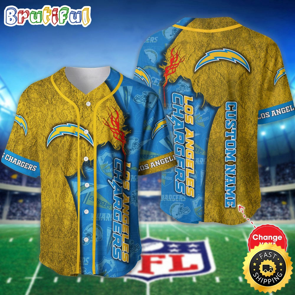 Personalized NFL Los Angeles Chargers Baseball Jersey Sportswear Tops