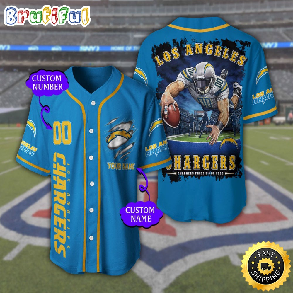 Personalized NFL Los Angeles Chargers Baseball Jersey Tradition in Jerseys