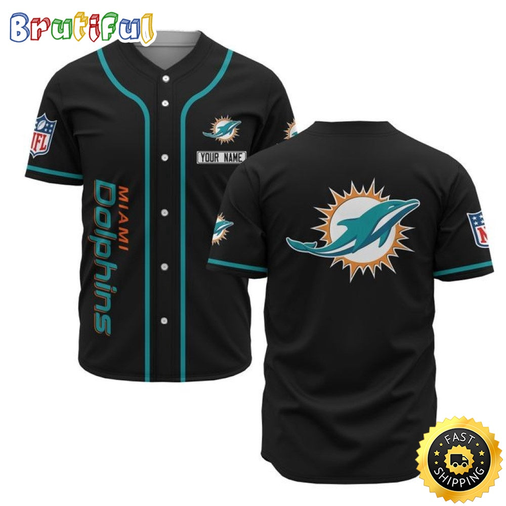 Personalized NFL Miami Dolphins Baseball Jersey Sporty Team Jerseys