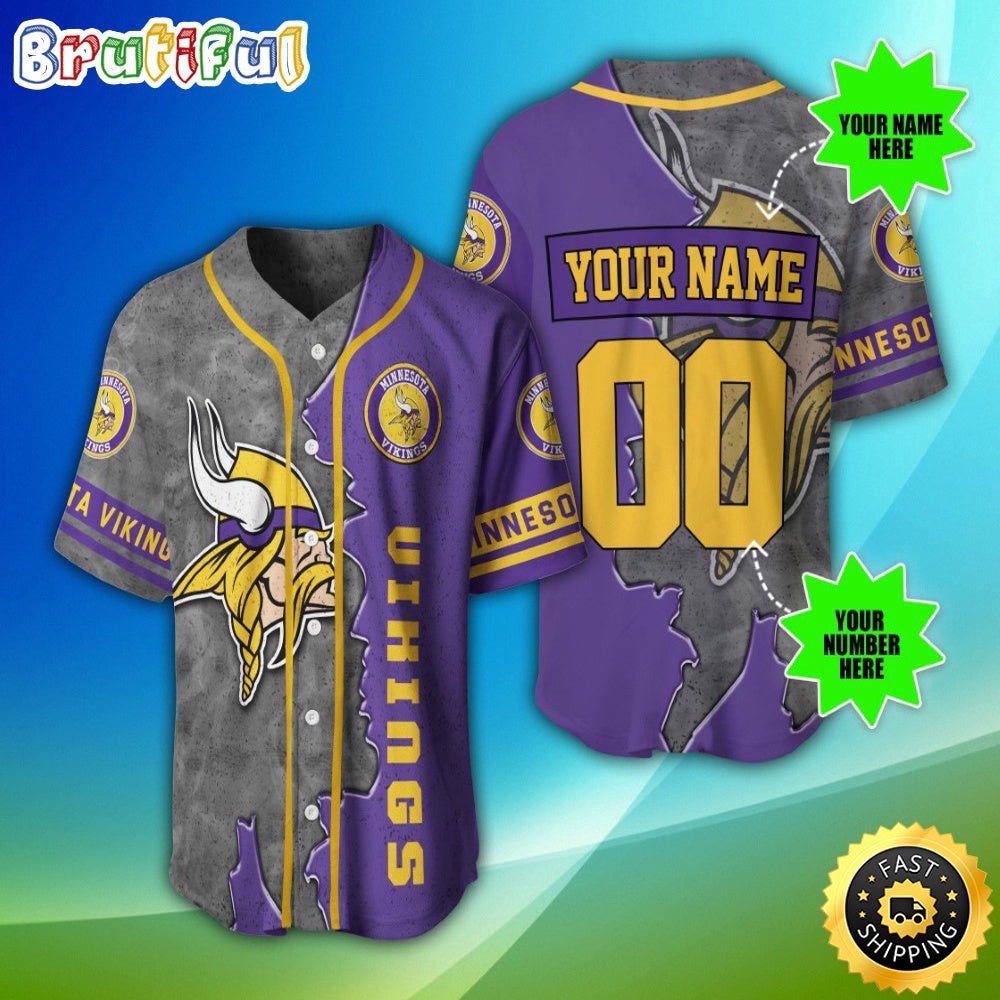 Personalized NFL Minnesota Vikings Baseball Jersey Fan Favorite Jerseys