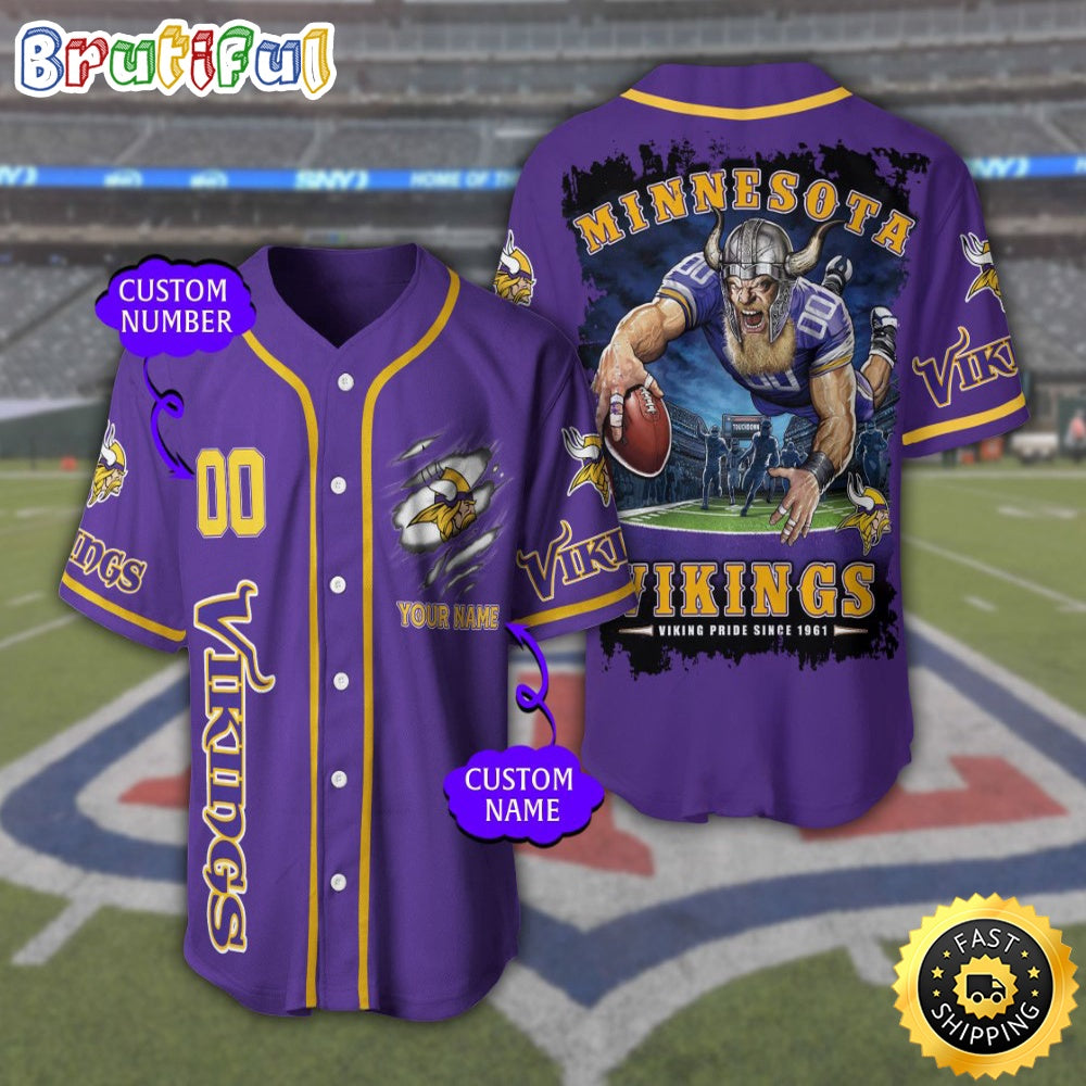 Personalized NFL Minnesota Vikings Baseball Jersey Tradition in Jerseys