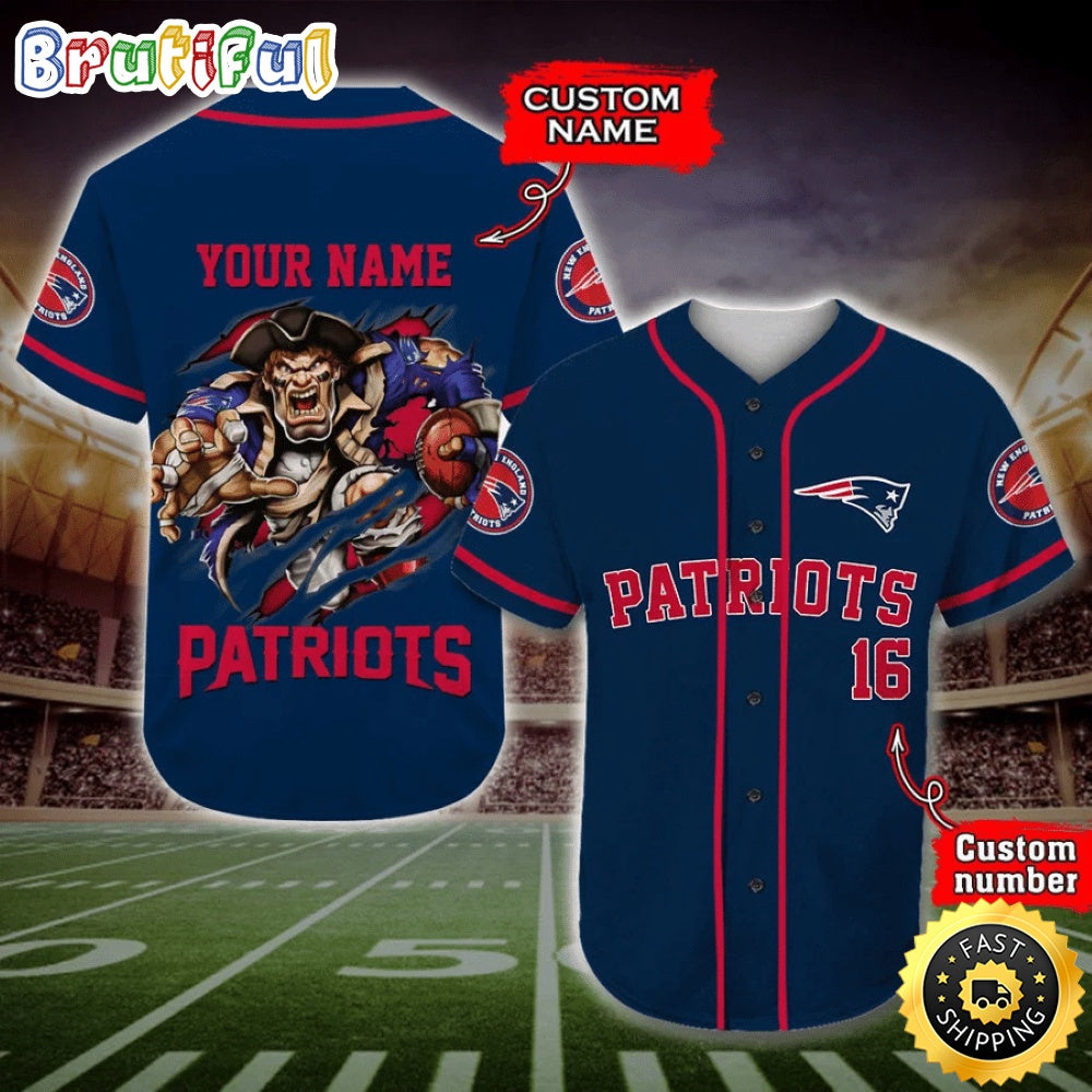 Personalized NFL New England Patriots Baseball Jersey Dynamic Team Shirts