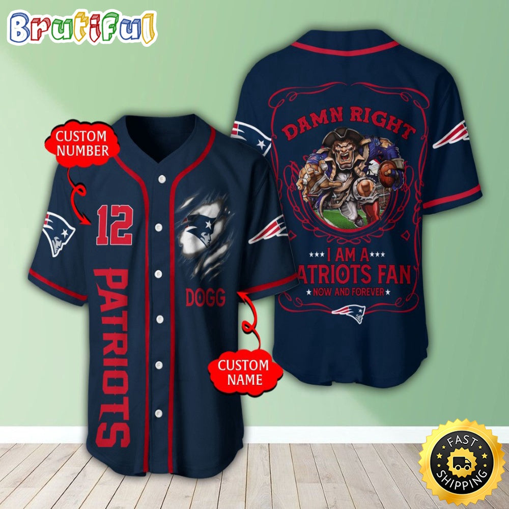 Personalized NFL New England Patriots Baseball Jersey Fan Favorite Jerseys