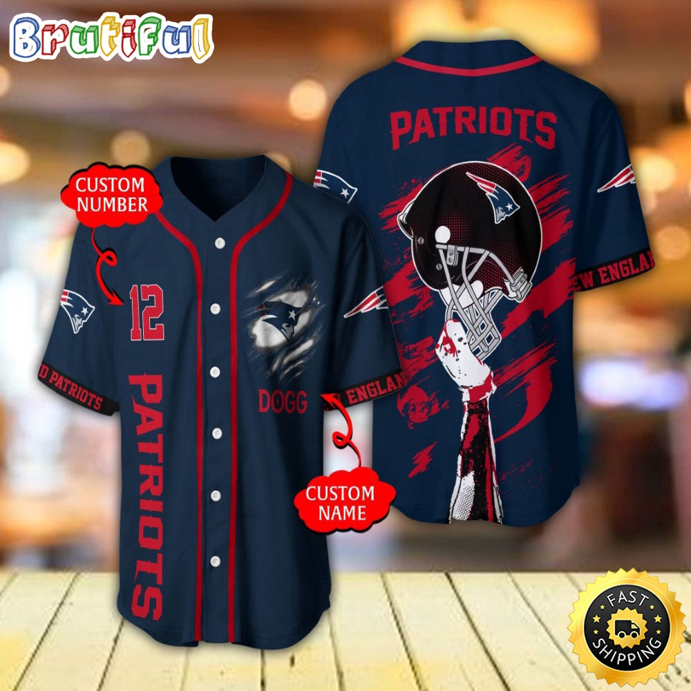 Personalized NFL New England Patriots Baseball Jersey For Fans