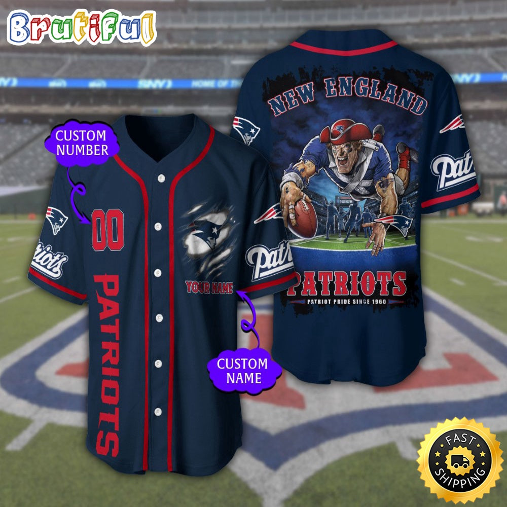 Personalized NFL New England Patriots Baseball Jersey Stylish Baseball Tops