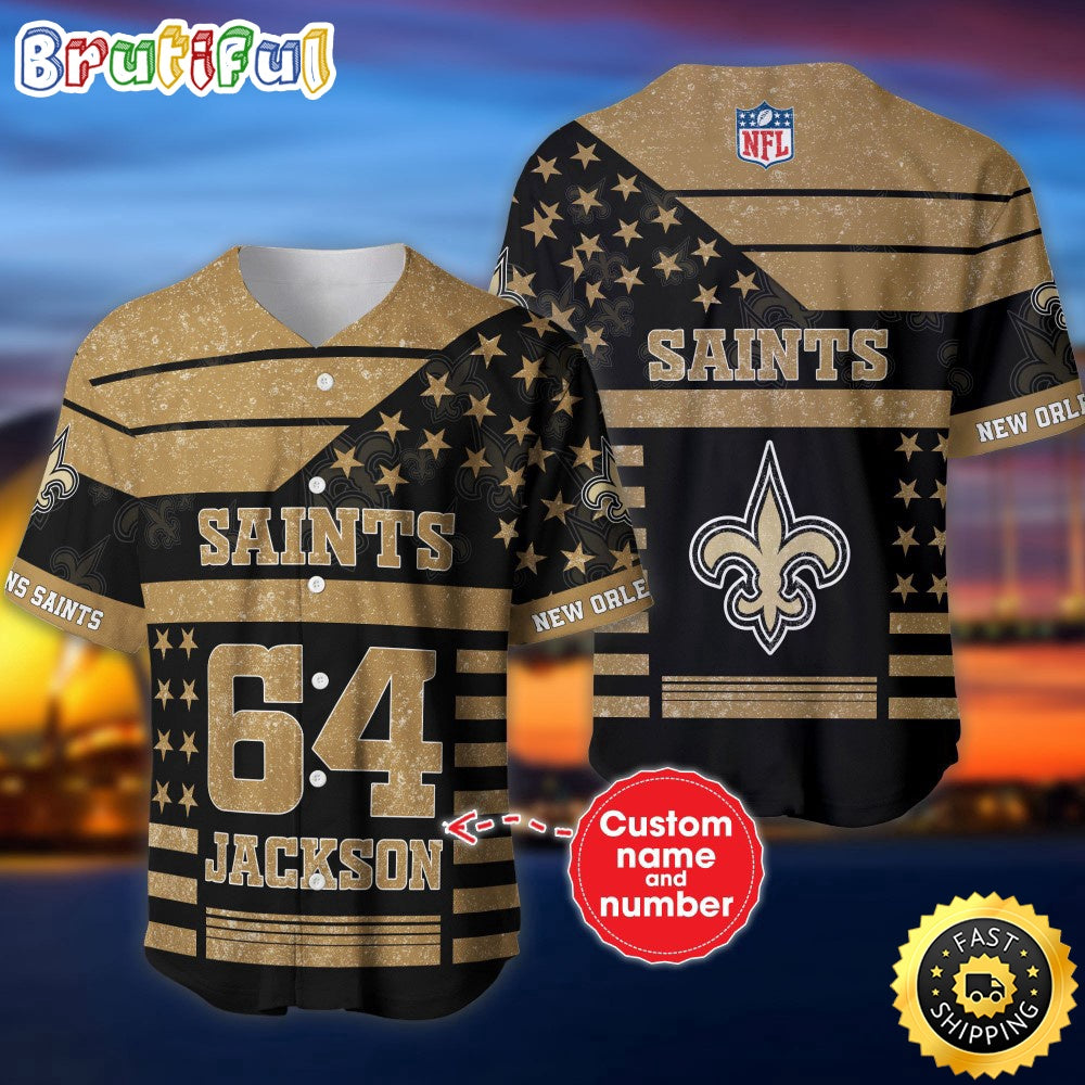 Personalized NFL New Orleans Saints Baseball Jersey Dynamic Team Shirts