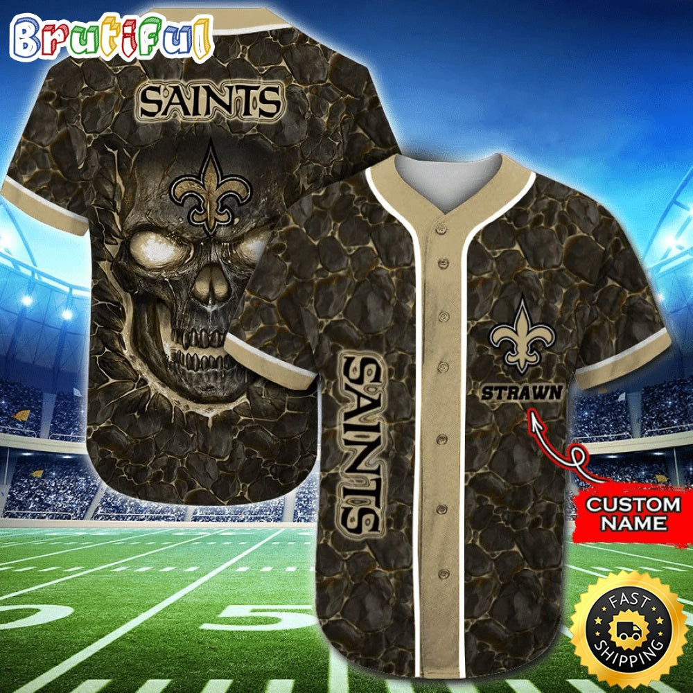Personalized NFL New Orleans Saints Baseball Jersey Essential Team Tops